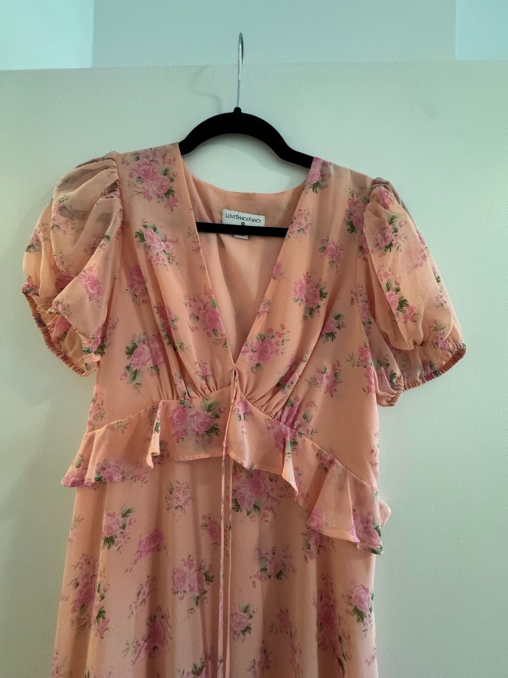 LoveShackFancy Pink Floral Midi Dress - Picture 2 of 4